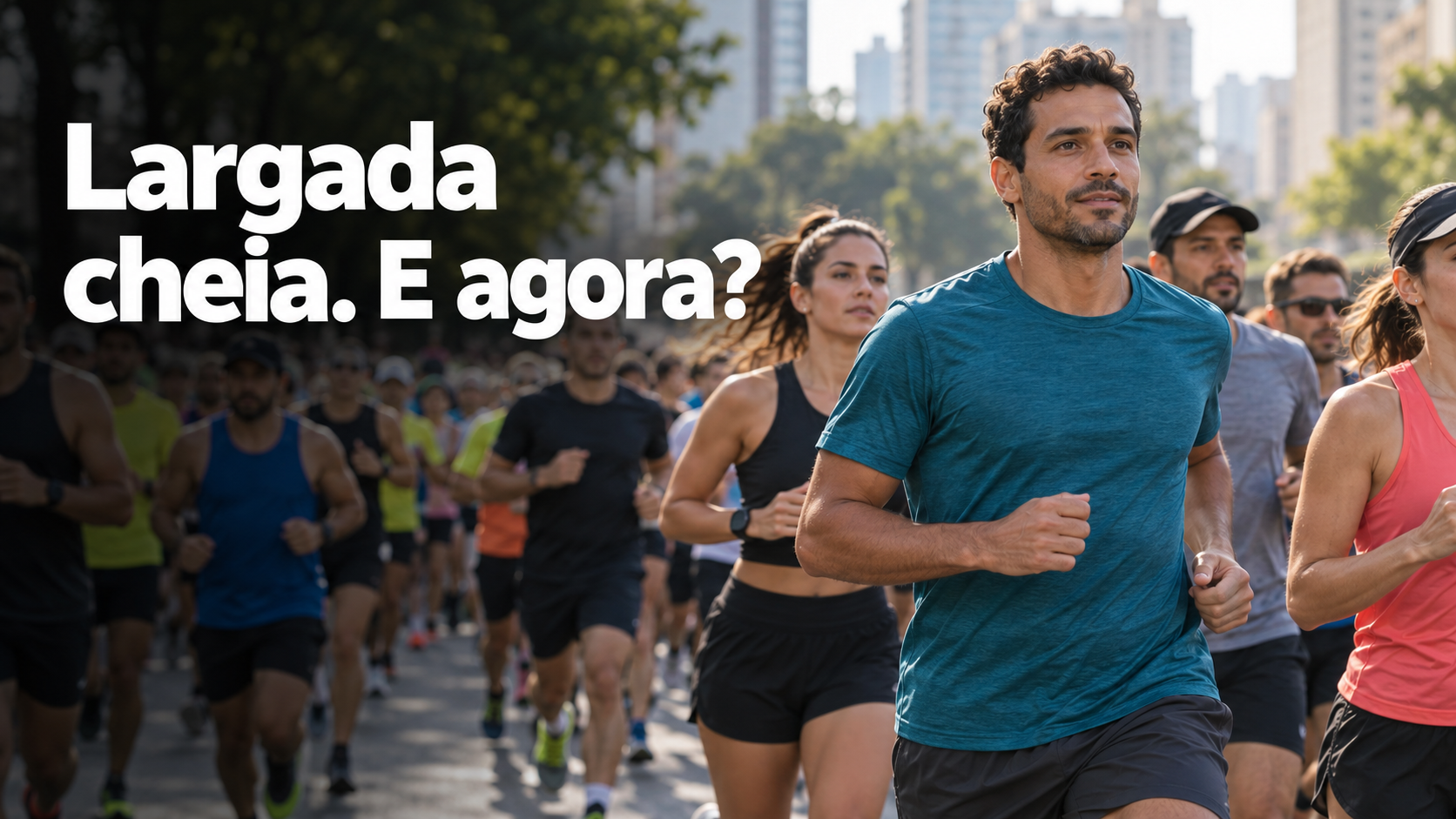 Corredor atento avanza entre otros participantes en un tramo urbano de la carrera.